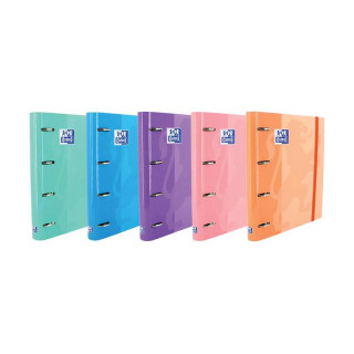 Oxford Europeanbinder Classic Carpeta de 4 Anillas Formato A4+ con Recambio Cuadriculado 5x5mm y 4 Taladros - Cierre con Goma El