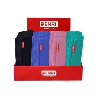 Enri Expositor de 20 Estuches Portatodo de 3 Compartimentos - Fabricados en Poliester- Colores Negro