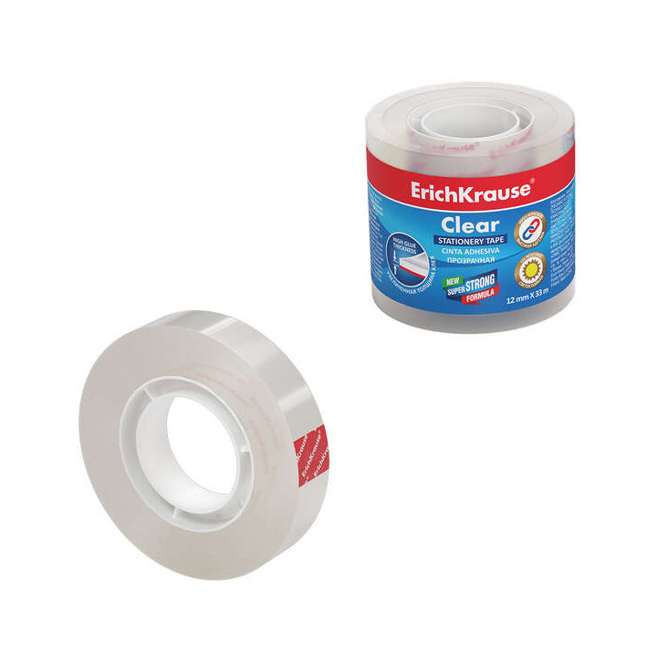 ErichKrause Cinta Adhesiva Clear - 12mmx33m - Transparente