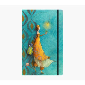 Pictura Gaëlle Boissonnard Cuaderno de Tapa Dura - 13x21cm - Cierre con Cinta Elastica - Cinta de Raso para Marcar La Pagina -