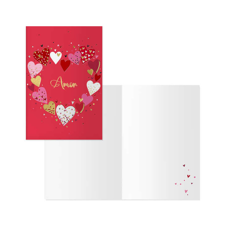 Dohe Pack de 6 Tarjetas de Felicitacion de San Valentin - 11.5x17cm - Impresas a Todo Color - Estampaciones con Pelicula de Colo