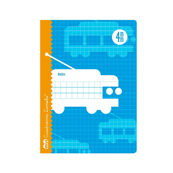 Lamela Libreta Grapada con 30 Hojas de 70g/m2 con Margen - Formato Cuarto - Pauta Cuadrovia de 4mm - Cubierta de Cartoncillo Pla