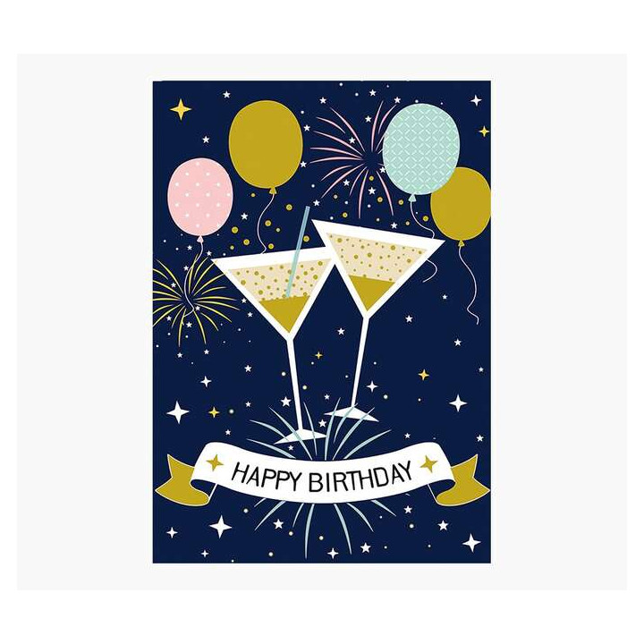 Pictura Tarjeta Zig-Zag - 15x22cm - Tematica Fiesta - Tarjeta Triptica sin Envoltorio - Incluye Sobre Blanco - Papel con Certifi