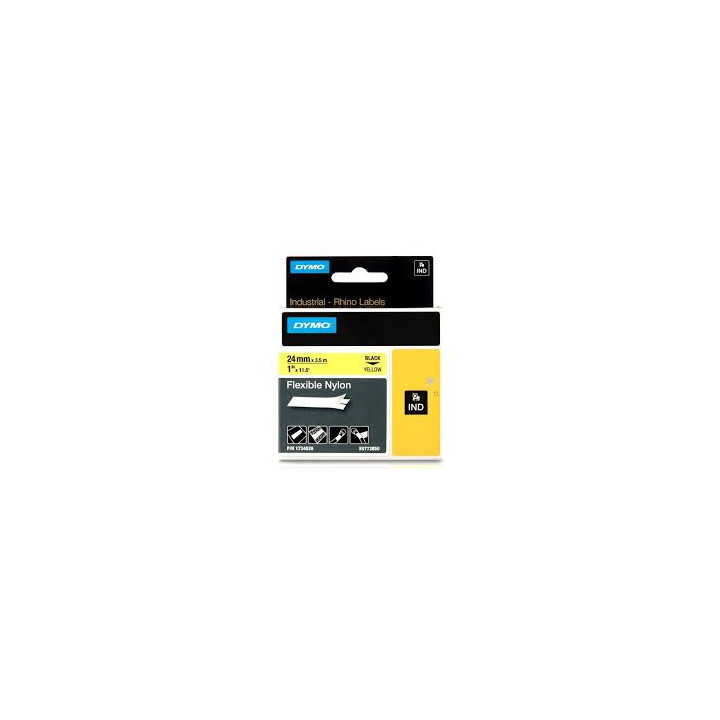 DYMO RHINO Cinta ID1-24 Negro/amarillo nylon