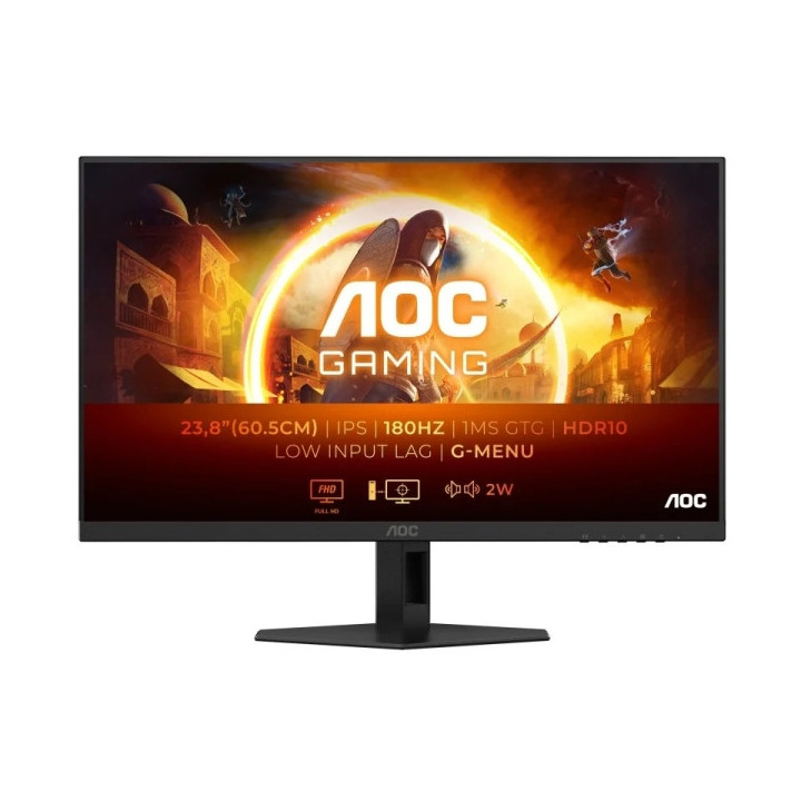 AOC G4 Monitor 23.8" LED Fast IPS FullHD 180Hz HDR10 - Respuesta 1ms - Angulo de Vision 178° - Altavoces Incorporados - HDMI