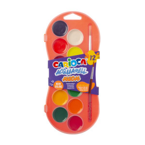 Estuche acuarelas neon 12 colores carioca 42406