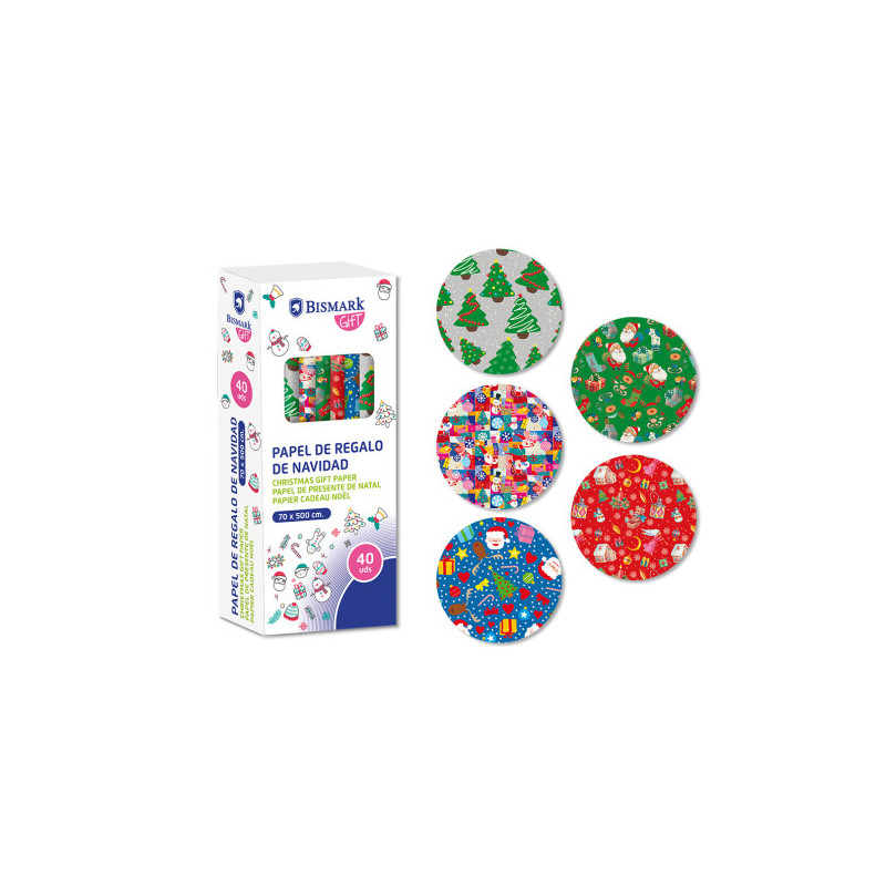 Papel de regalo navidad juguetes 70x500 cm bismark 332996 Papel de regalo navidad juguetes 70x500 cm bismark 332996