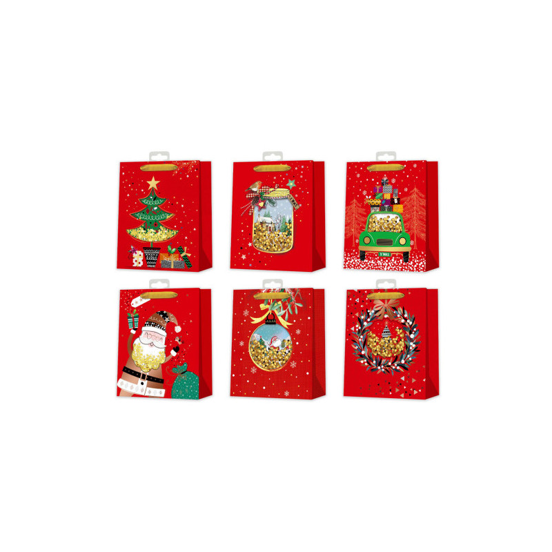 Bolsa navidad roja c/ confetti bismark 332865 Bolsa navidad roja c/ confetti bismark 332865