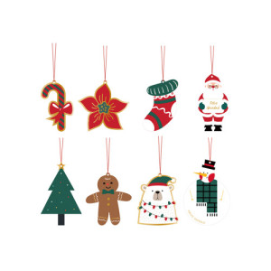 Set 4 tarjetas colgantes adornos navidad bismark 331672