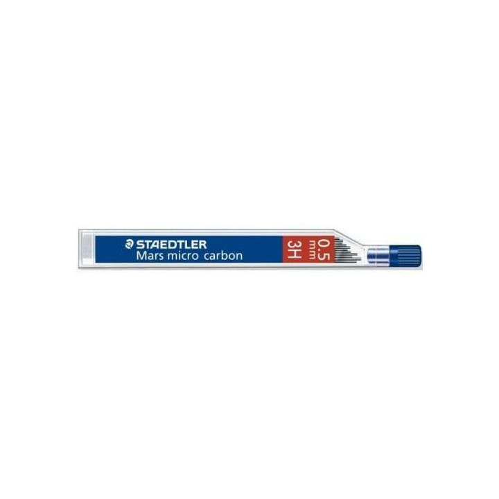 Staedtler Mars Micro Carbon 250 Tubo de 12 Minas de Grafito - Dureza 3H - Trazo 0.5mm - Alta Resistencia