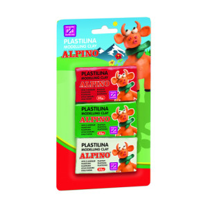 Blister 3 unidades plastilina  de 50 grs. alpino dp000116