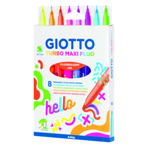 Estuche con asa 8 rotuladores turbo maxi fluor giotto f453800