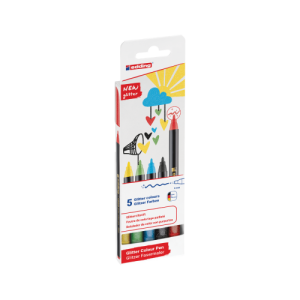 Pack 5 rotuladores 1200 glitter. básico. edding 4-1200-5-3