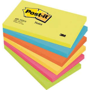 Pack 6 blocs 100 hojas notas adhesivas 76x127mm colección energetic 655-tfenn post-it 7100172314