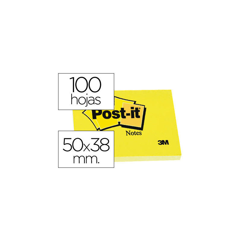 Pack 12 blocs 100 hojas notas adhesivas 38x51mm canary yellow sin encelofanado individual 653-e post-it 7100290163 Pack 12 blocs 100 hojas notas adhesivas 38x51mm canary yellow sin encelofanado individual 653-e post-it 7100290163