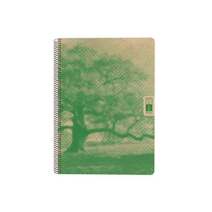 CUADERNO ESPIRAL DIN-A4 RECICLADO FSC 80 HOJAS 80G. CUADRÍCULA 5X5. 4 ELEMENTS - EARTH ESCOLOFI 130100400