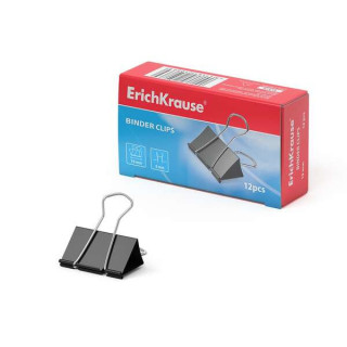 Erichkrause Pack de 12 Pinzas Sujetapapeles - Alambre de Acero de Alta Calidad - Resistencia Mejorada - Capacidad hasta 70 Hoja