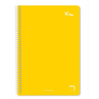 CUADERNO SERIE XTRA 60GR.TAPA CONTRACOLADA FOLIO (215X310MM.) 80 HOJAS CUADRÍCULA 4X4 COLOR AMARILLO PACSA 16050