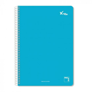 CUADERNO SERIE XTRA 60GR.TAPA CONTRACOLADA FOLIO (215X310MM.) 80 HOJAS CUADRÍCULA 4X4 COLOR AZUL PACSA 16070