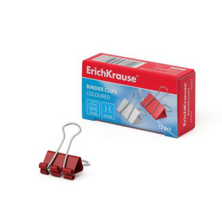 Erichkrause Pack de 12 Pinzas para Papeles 15mm - Capacidad hasta 55 hojas - Alambre de Acero de Alta Calidad - Colores Surtido