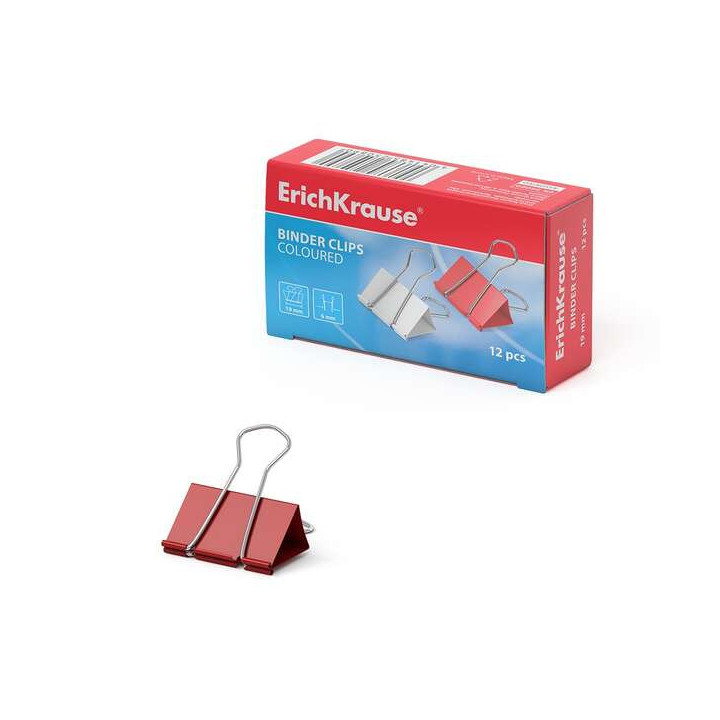 Erichkrause Pinzas para Papeles de Colores - 19mm - Resistencia Mejorada - Capacidad Hasta 70 Hojas - Color Metalico