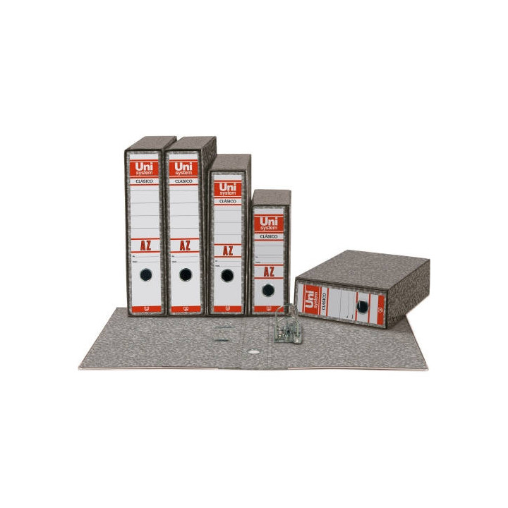 ARCHIVADOR A-Z CLASICO 1/4A 65MM SIN RADO COLOR GRIS UNISYSTEM CLASICO 7359071