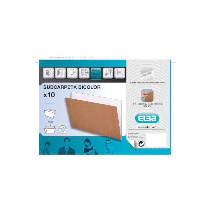 SUBCARPETA SIMPLES KRAFT 240 GRS FOLIO BICOLOR GIO 400040628