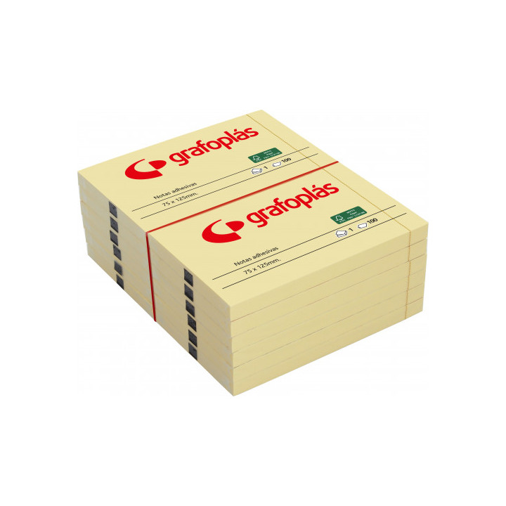 PACK3 BLOC 100 NOTAS ADHESIVAS 40X50MM AMARILLAS GRAFOPLAS 65205360