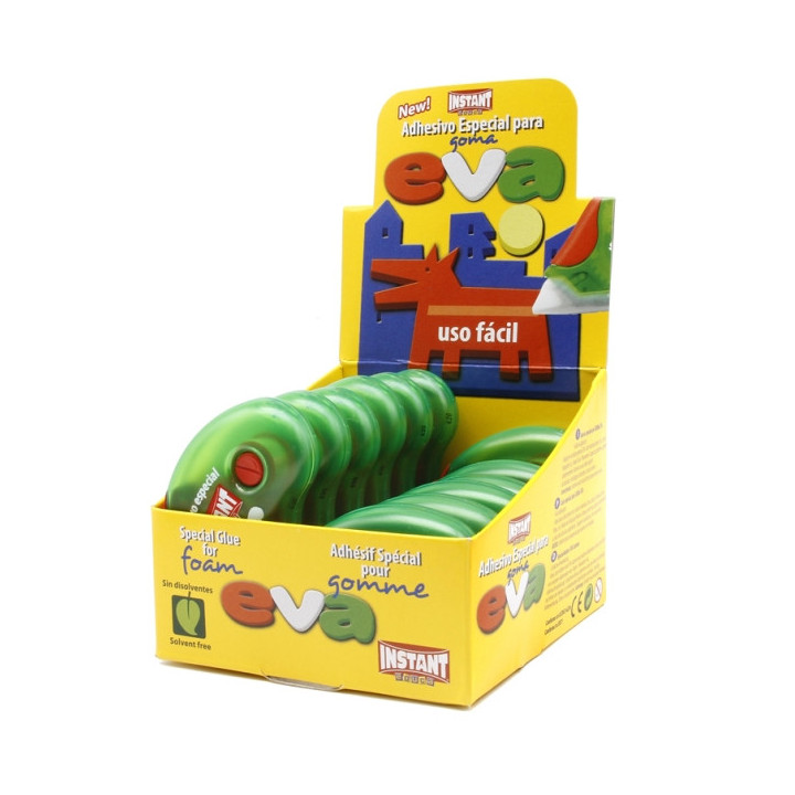 Instant Roller de Adhesivo Especial para Goma EVA - Aplicacion Limpia y Facil - Pegado Instantaneo - Sin Disolventes