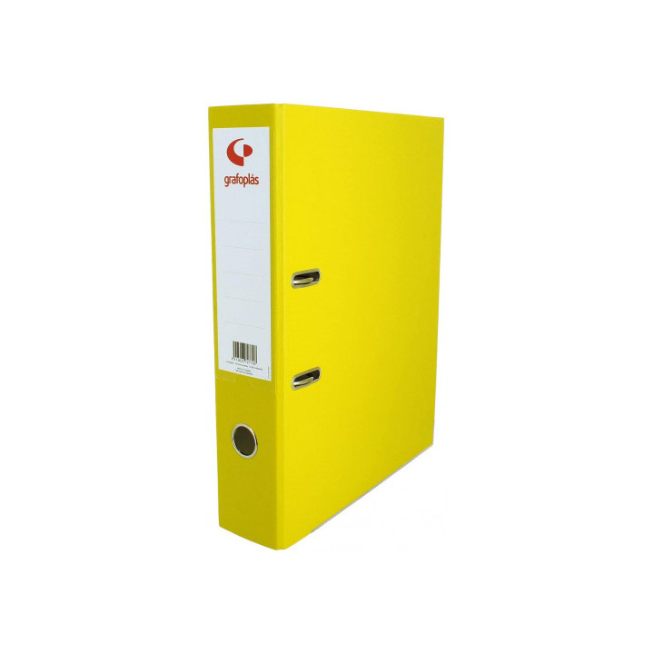 ARCHIVADOR PALANCA 45 COLOR AMARILLO A4 LOMO ESTRECHO 290X320X55 GRAFOPLAS 17269360