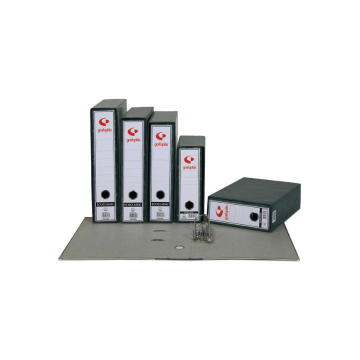 ARCHIVADOR JASPEADO ECOCLASSIC NEGRO FOLIO NATURAL LOMO ANCHO 290X350X75 GRAFOPLAS 7179000