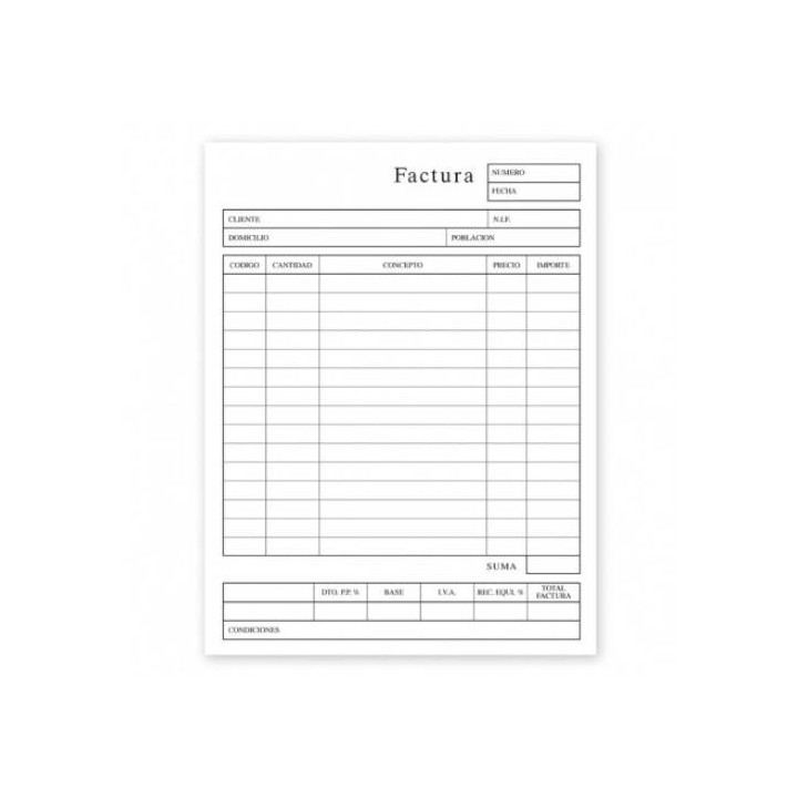 TALONARIO FACTURAS A4 NATURAL CASTELLANO DUPLICADO (72102) INGRAF 350241