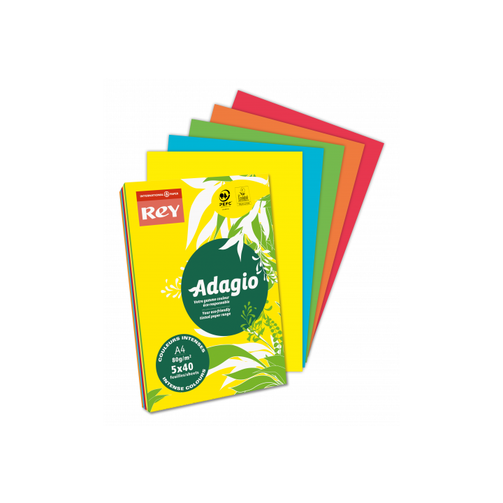 PAQUETE 500H PAPEL 80GR A4 AZUL INTENSO ADAGIO 40002489
