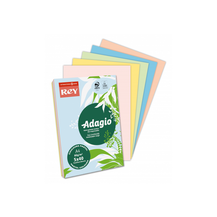 PAQUETE 500H PAPEL 80GR A4 AMARILLO PALIDO ADAGIO 40002461