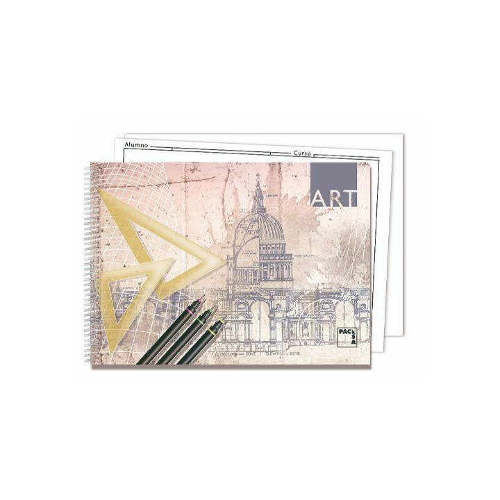 CUADERNO BLOCKS DIBUJO ART 140 GRS. FOLIO PROLONGADO 20 HOJAS 2 TALADROS LISO CON RECUADRO PACSA 18848
