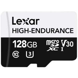 Lexar 128gb high-endurance microsdhc/microsdxc uhs-i cards up to 100mb/s read