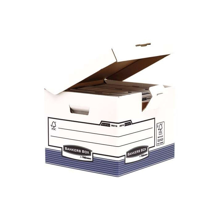 Fellowes Bankers Box Contenedor de Archivos - Tapa Fija - Montaje Automatico Fastfold - Carton Reciclado Certificacion FSC