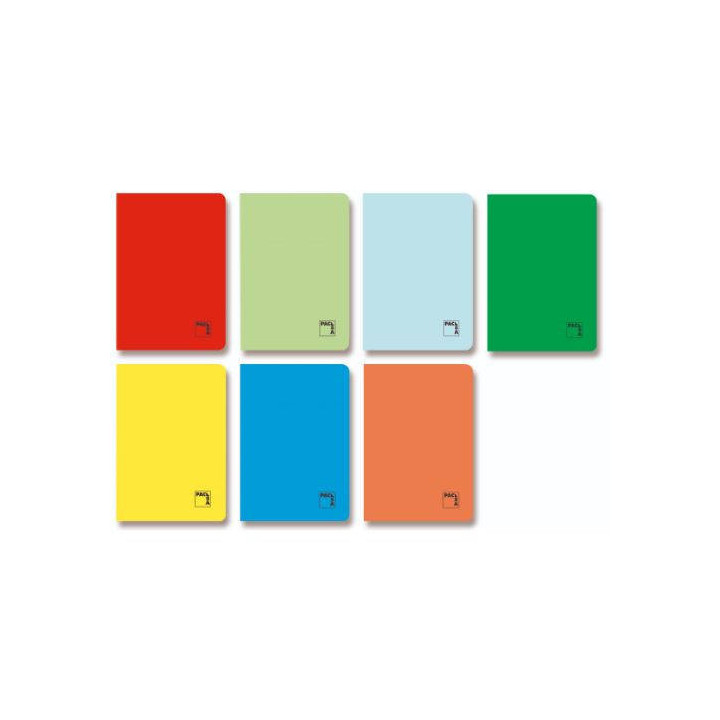 LIBRETA GOFRADA TAPA CARTULINA 70 GRS. A-4 (210X297MM.) 48 HOJAS CUADRÍCULA 4X4 CON MARGEN SURTIDO PACSA 20060