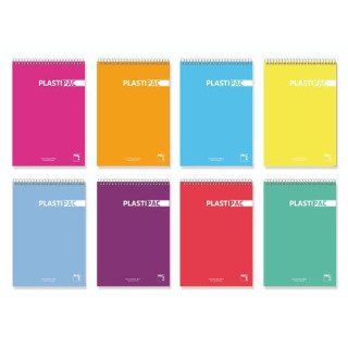 BLOC SERIE PLASTIPAC BOLSILLO TAPA POLIPROPILENO 90 GRS. A-7 80 HOJAS CUADRÍCULA 5X5 SURTIDO PACSA 16405