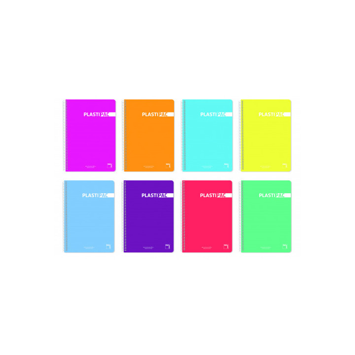 CUADERNO SERIE PLASTIPAC 90 GRS. TAPA POLIPROPILENO 4º (155X215MM.) 80 HOJAS PAUTADO 3