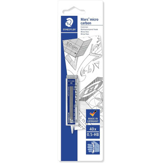 Staedtler Micro Carbon 255 Dispensador de Minas con 40 Minas - Mina HB de 0.5mm - Rellena las Minas Individualmente - Resistenc