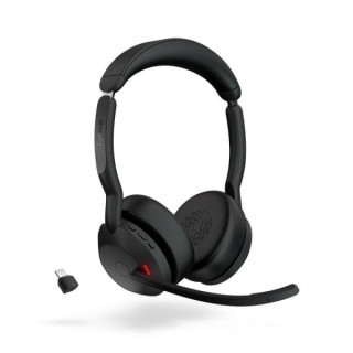 Jabra Evolve2 55 MS Auriculares Estero Link 380 con Microfono - Bluetooth - USB-C - Cancelacion de Ruido - Diadema Ajustable -