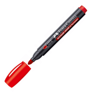 MARCADOR MULTIMARK WINNER 23 ROJO PUNTA CÓNICA Y SIN CLIP FABER CASTELL 453323
