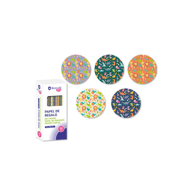 PAPEL DE REGALO INFANTIL AVENTURA 70X200 BISMARK 331046