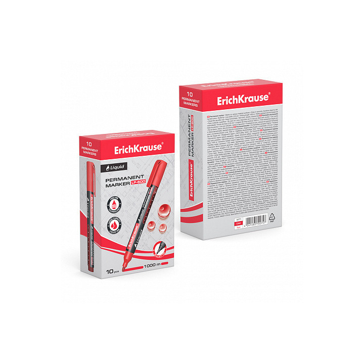 MARCADOR PERMANENTE CON TINTA LÍQUIDA LP-600 TINTA COLOR ROJO ERICH KRAUSE 48771