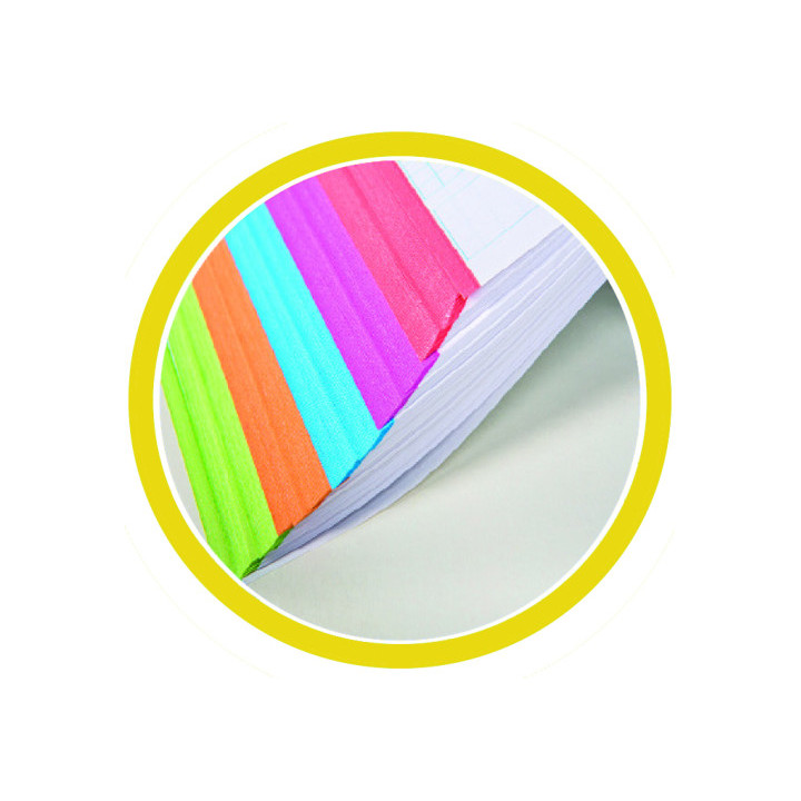 CUADERNO FIRST CLASS A4 TAPA NEGRA FORRADA MICROPERFORADO 120H 100GR 4 TALADROS 5X5 BANDA 5 COLORES PACSA 16029