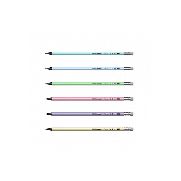 LÁPIZ DE GRAFITO REDONDO CON GOMA PASTEL HB ERICH KRAUSE 55272