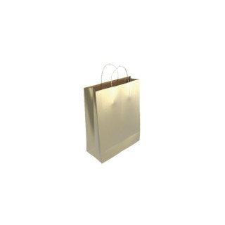 BOLSA PAPEL CON ASAS KRAFT ORO XS 18X8X24 CM BISMARK 329844