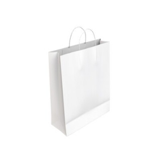 BOLSA PAPEL CON ASAS CELULOSA BLANCO L 32X14X40 CM BISMARK 329815
