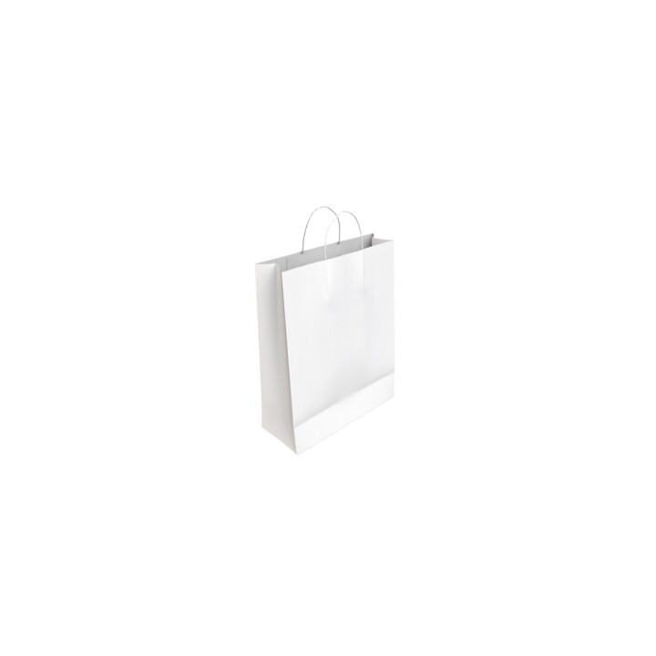 BOLSA PAPEL CON ASAS CELULOSA BLANCO L 32X14X40 CM BISMARK 329815